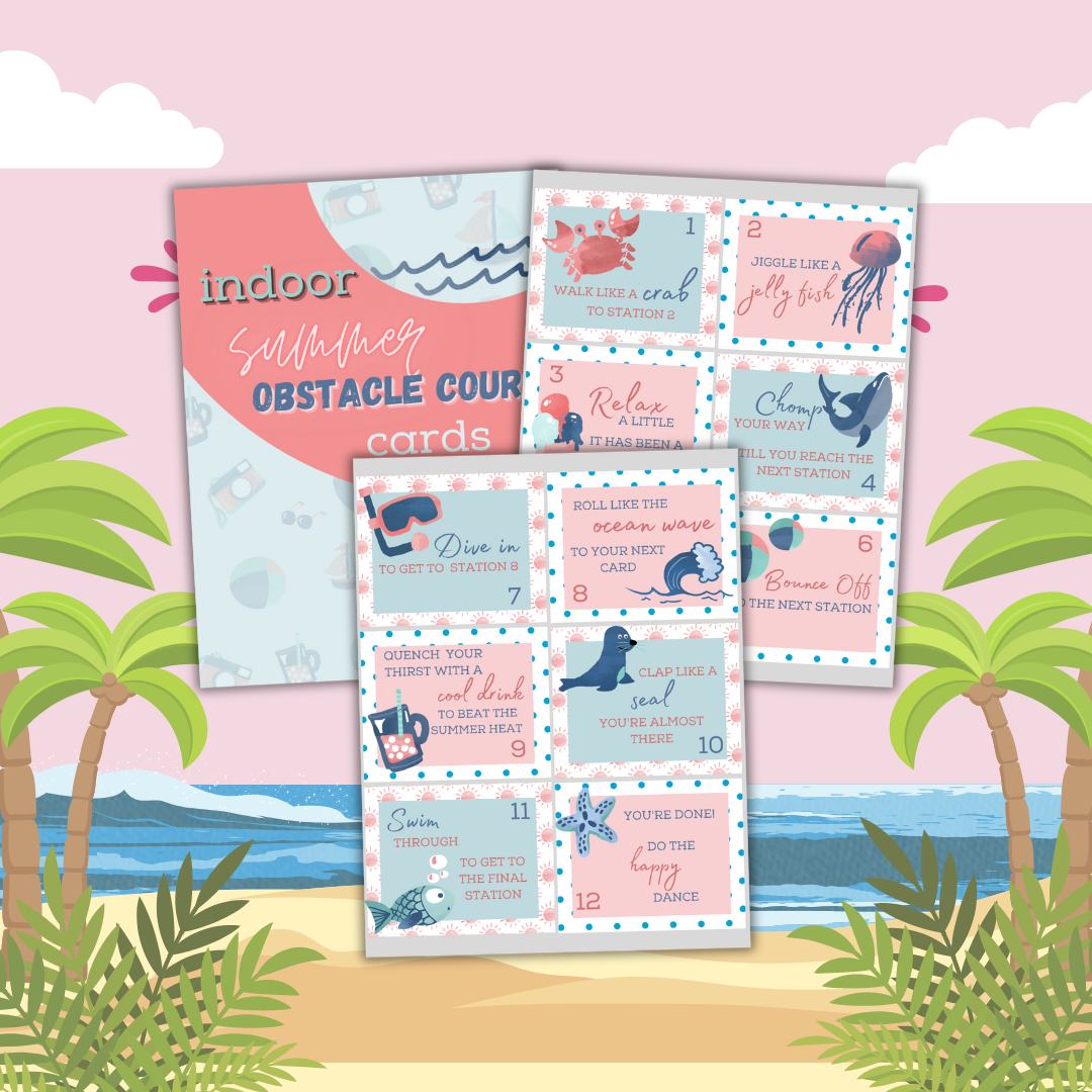 Indoor Summer Obstacle Course Cards