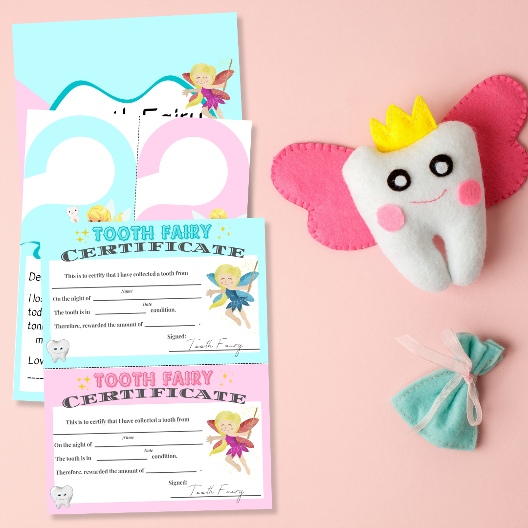 Tooth Fairy Door Hanger and Certificate