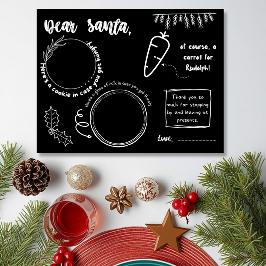 Santa Cookie and Milk Place Mat