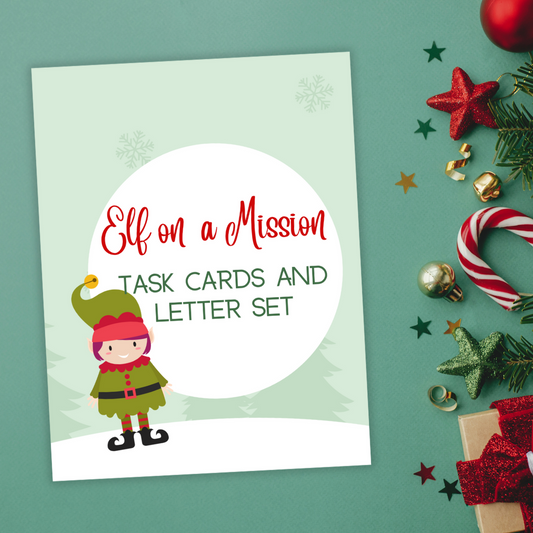 Elf on a Mission Task Cards and Letter Sets