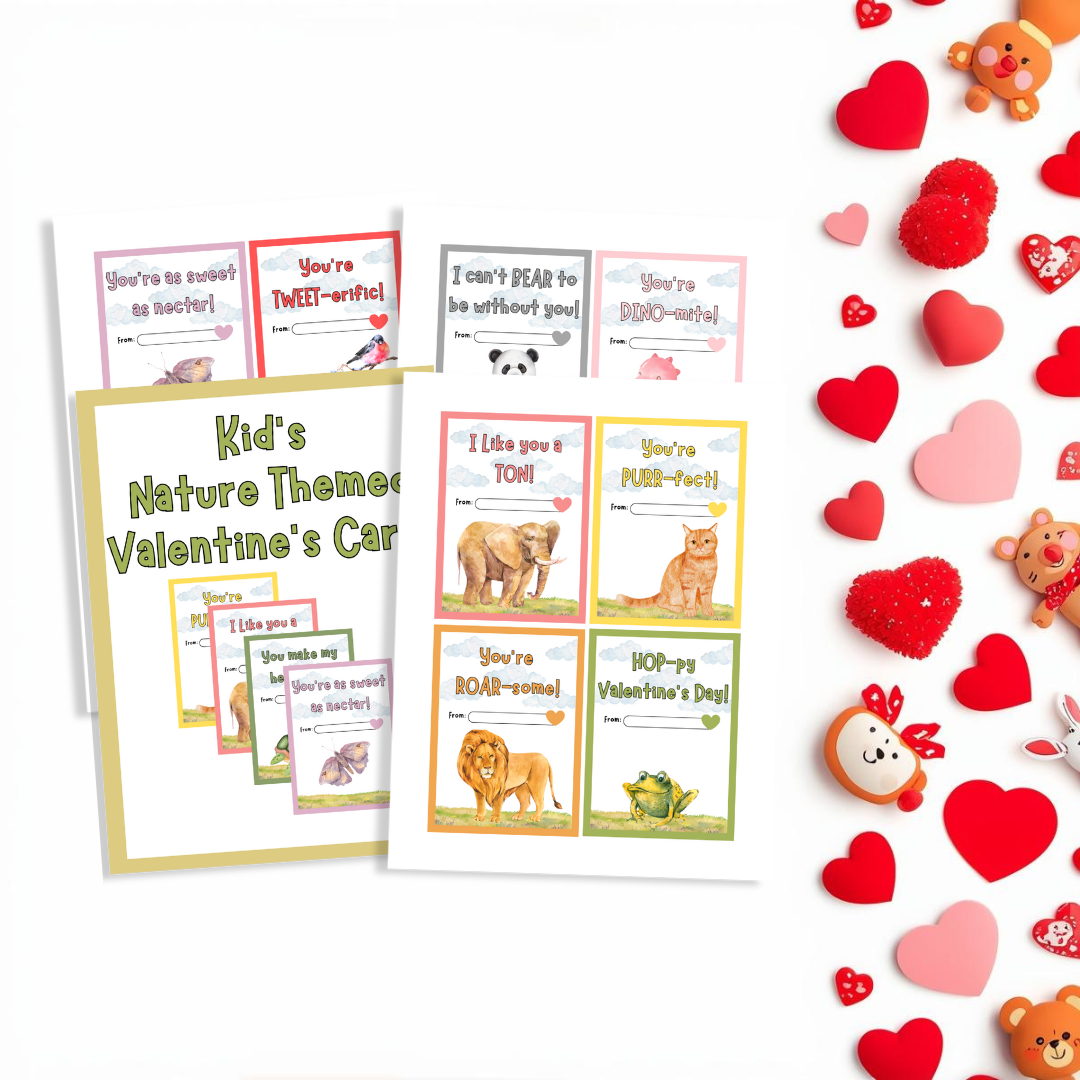 Kid's Nature-Themed Valentine's Cards