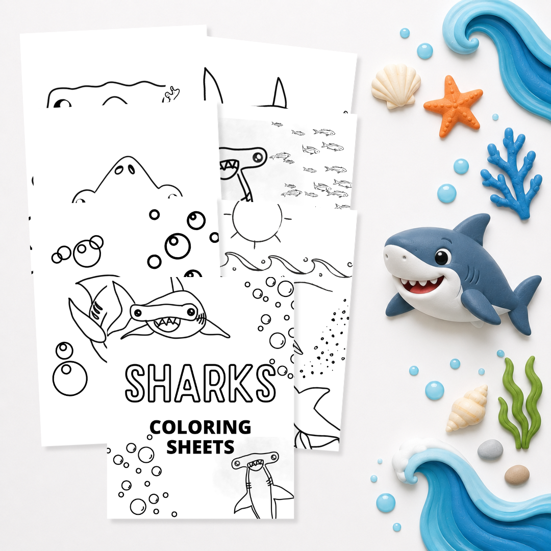 Sharks Coloring Sheets