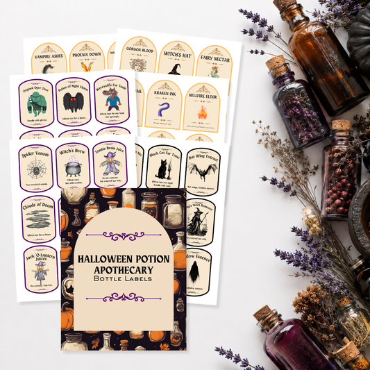 Halloween Potion Apothecary Bottle Labels