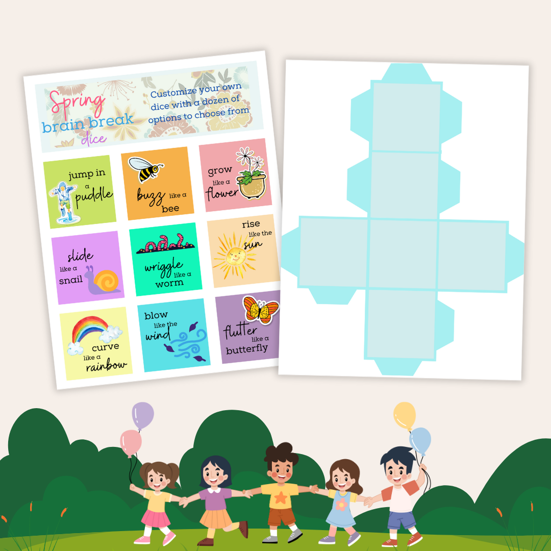 Spring Break Brain Break Dice Game