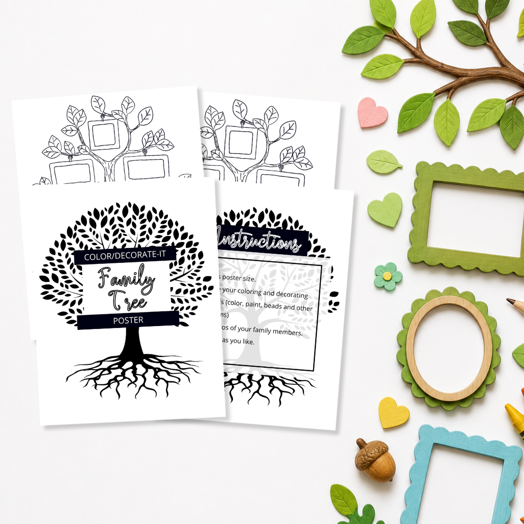 Color/Decorate-it Family Tree Poster