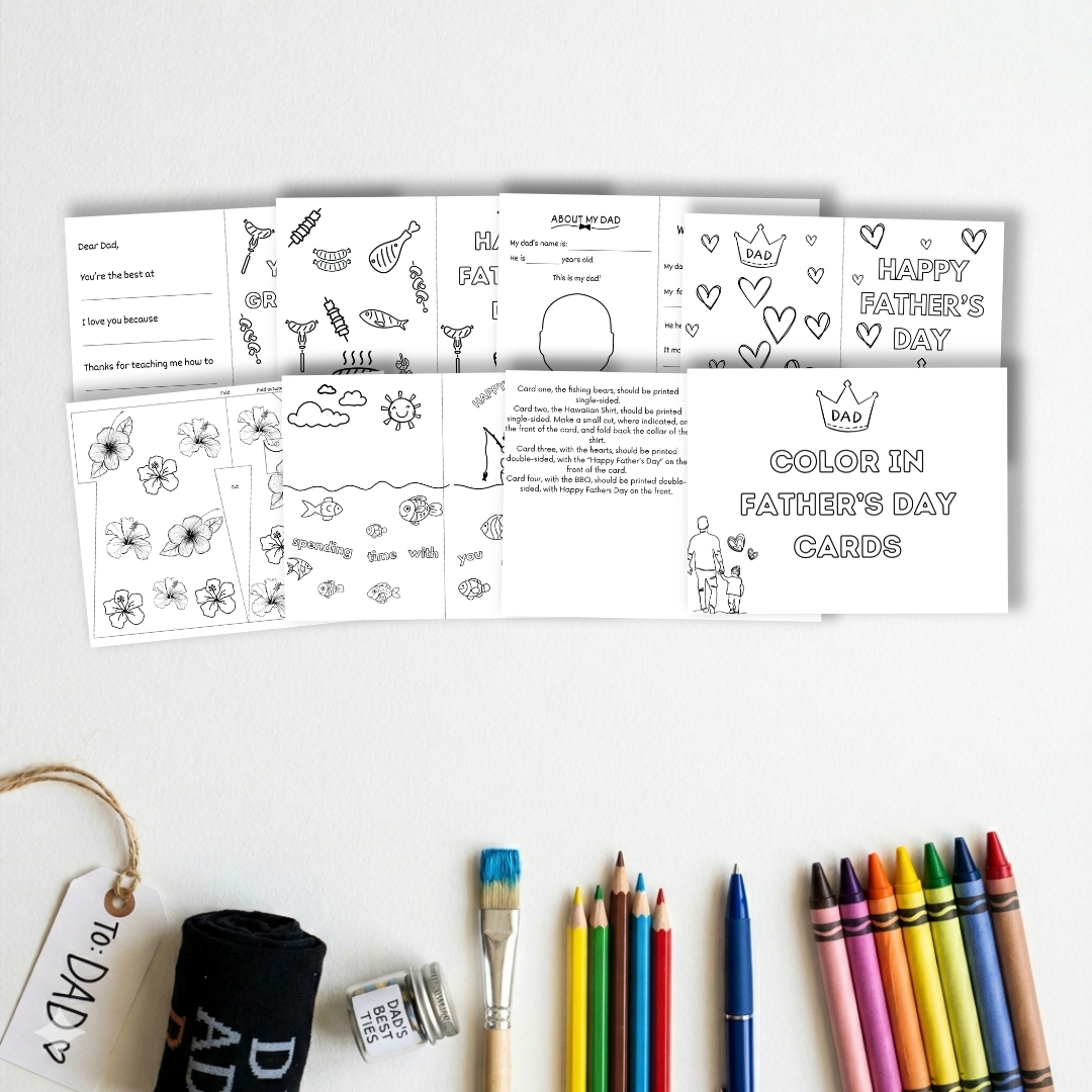 Color In Father’s Day Cards