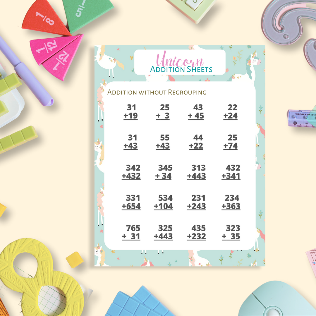 Unicorn Math Worksheets