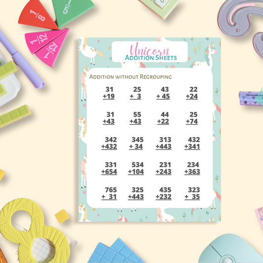 Unicorn Math Worksheets
