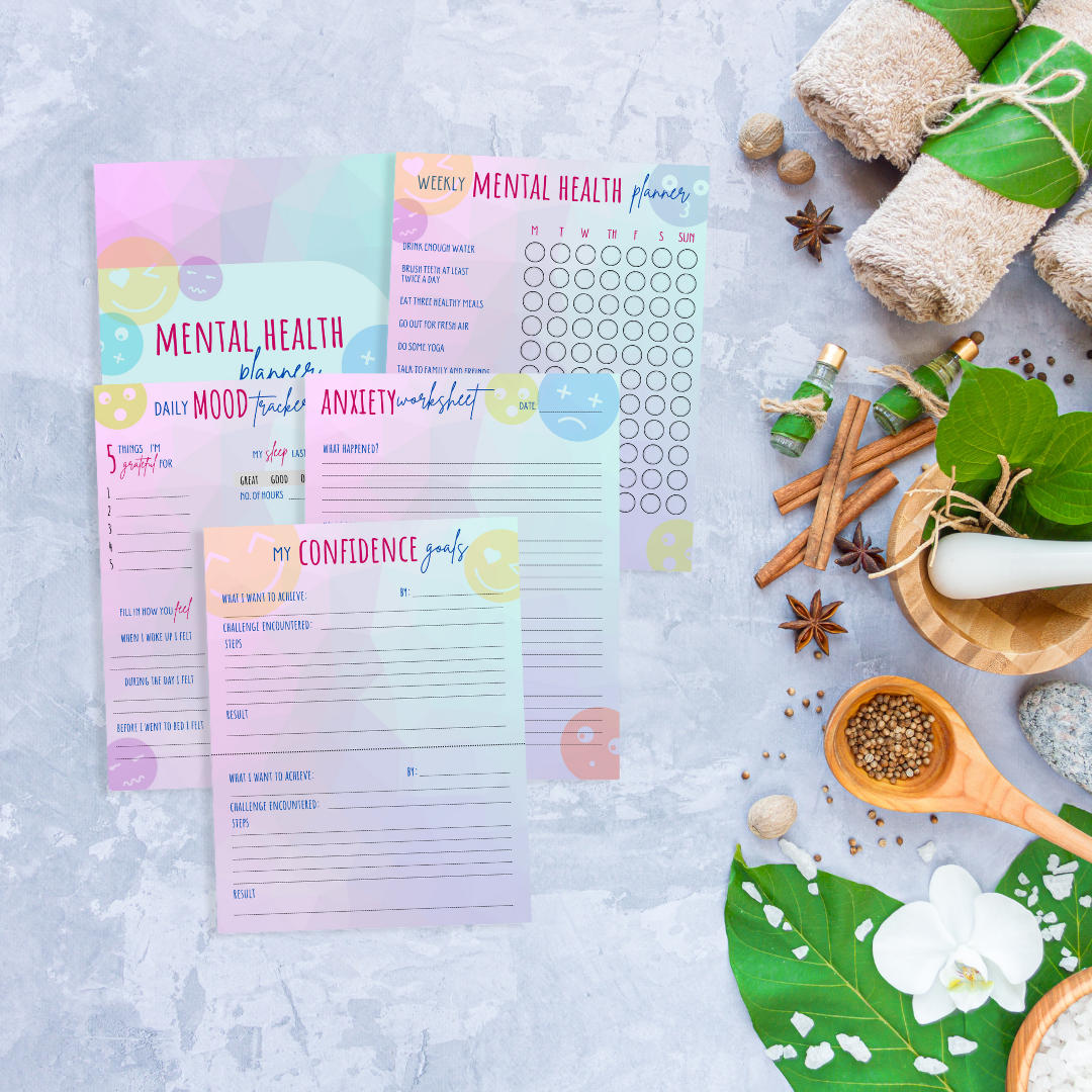 Mental Health, Mindfulness and Self Care Templates Bundle
