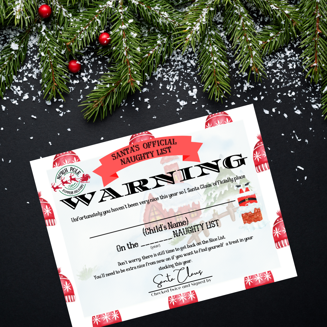Naughty List Certificate