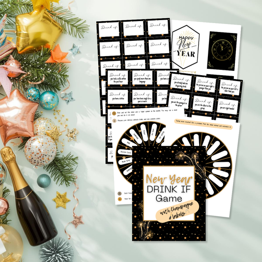 New Year Drink If Game with Champagne Labels