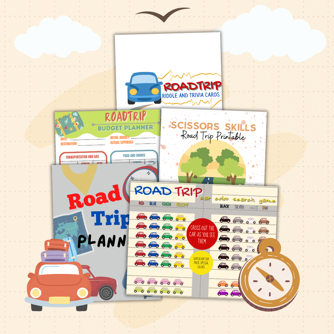 Road Trip Planner and Games Templates Bundle