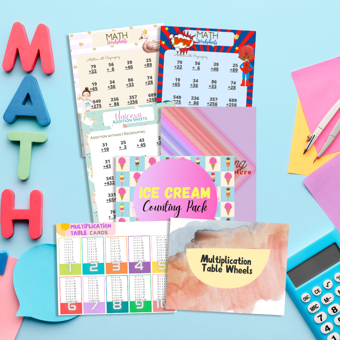 Kids Mathematics Templates Bundle – Printables and More Club