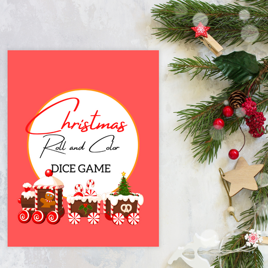 Christmas Roll and Color Dice Game