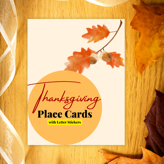Thanksgiving Place Cards with Letter Stickers