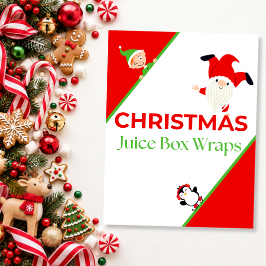 Christmas Themed Juice Box Wraps