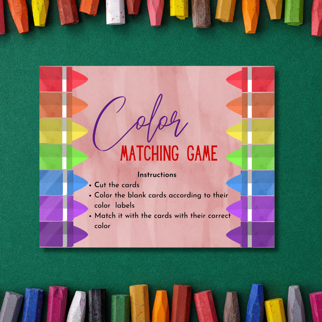 Color Matching Game Printables and More Club