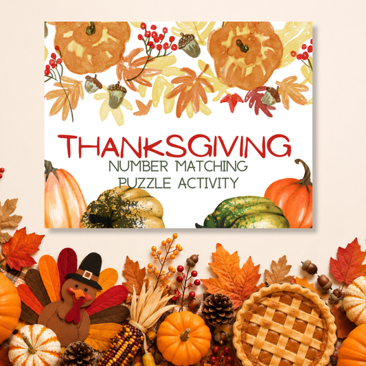 Thanksgiving Number Matching Puzzle Activity