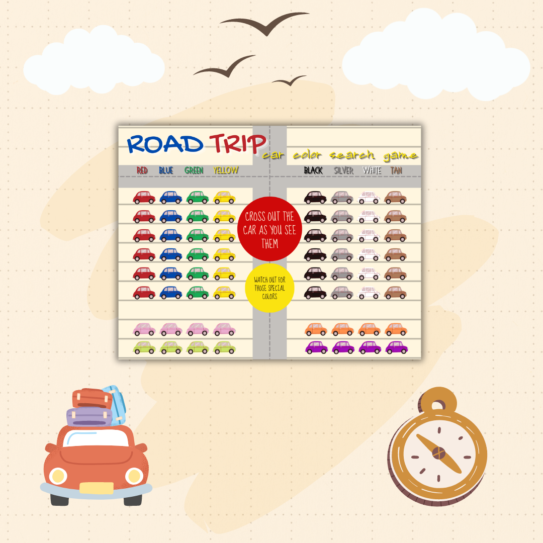 Road Trip Planner and Games Templates Bundle