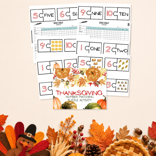 Thanksgiving Number Matching Puzzle Activity