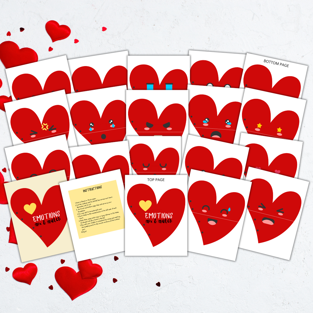 Heart Emotions Mix and Match Book