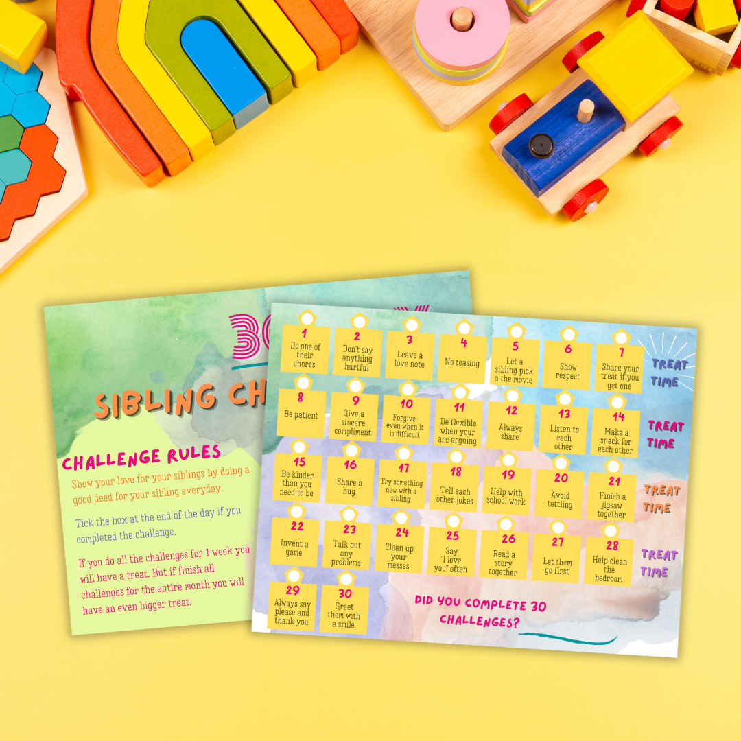 Sibling Challenge 30 Day Sibling Challenge – Printables and More Club