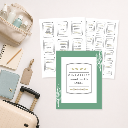 Minimalist Travel Bottle Labels