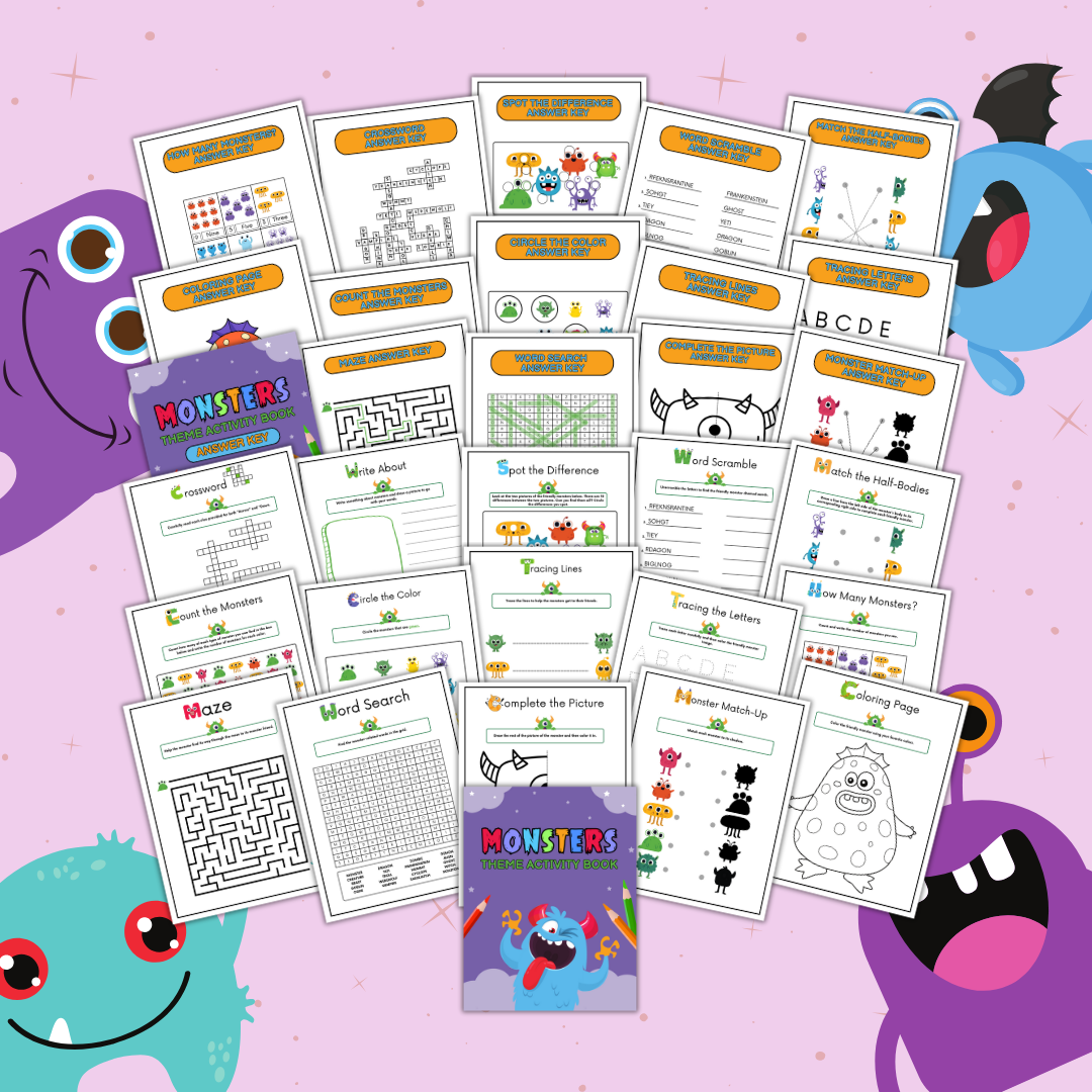 Monsters Theme Activity Book