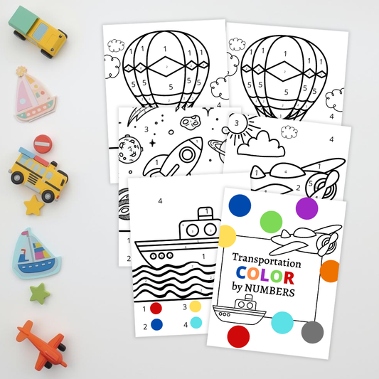 Transportation Color by Numbers