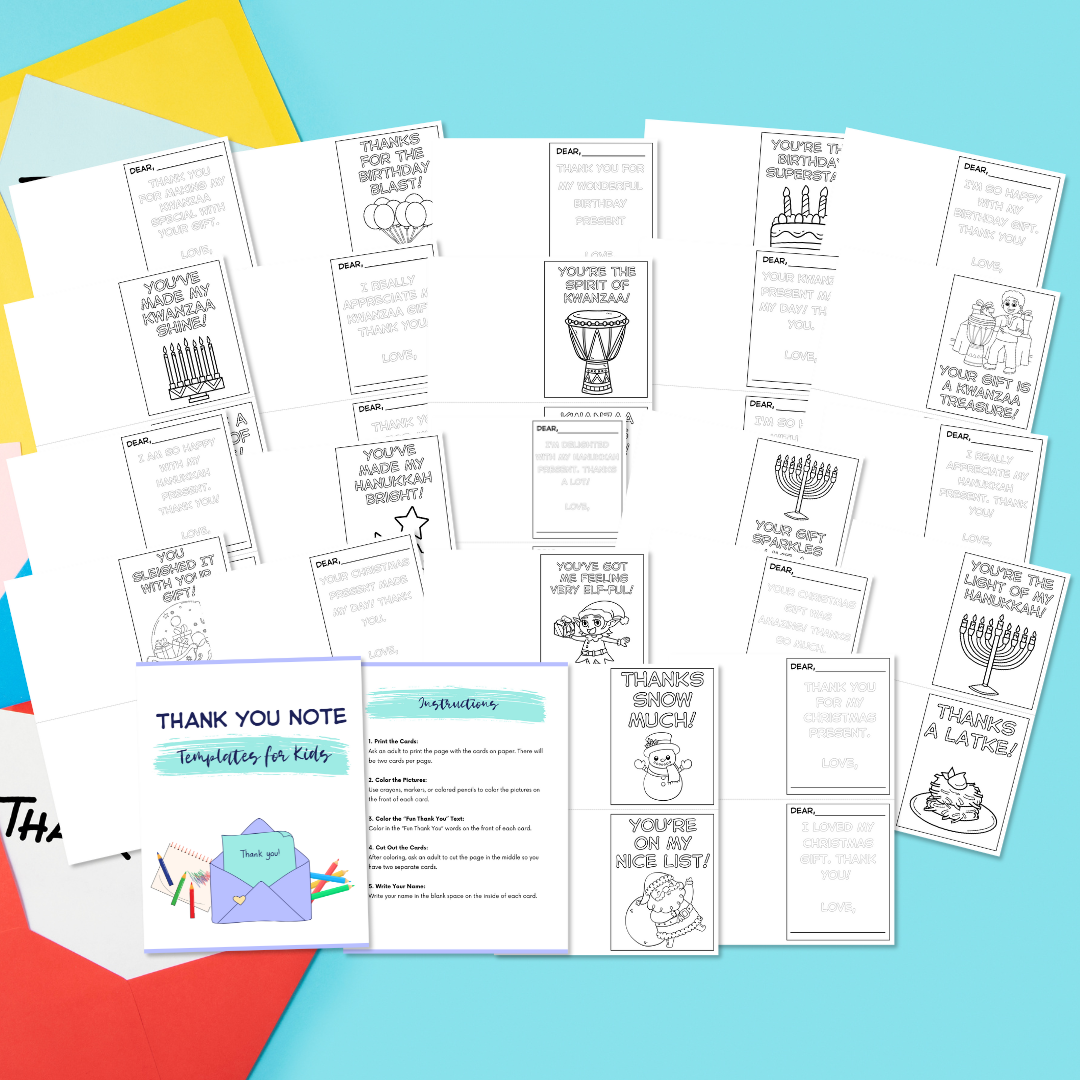 Thank You Note Templates for Kids