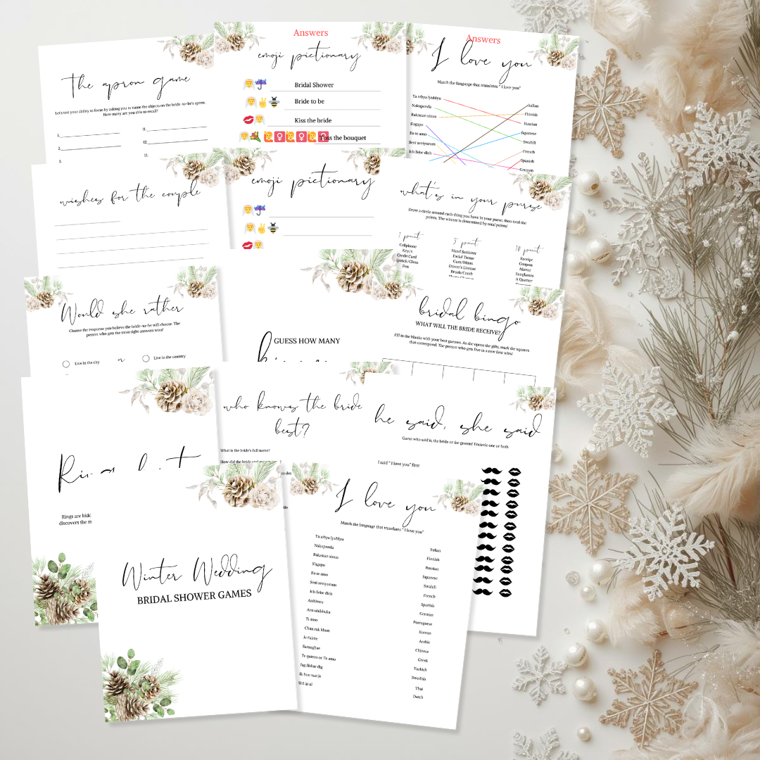 Winter Wedding Bridal Shower Games