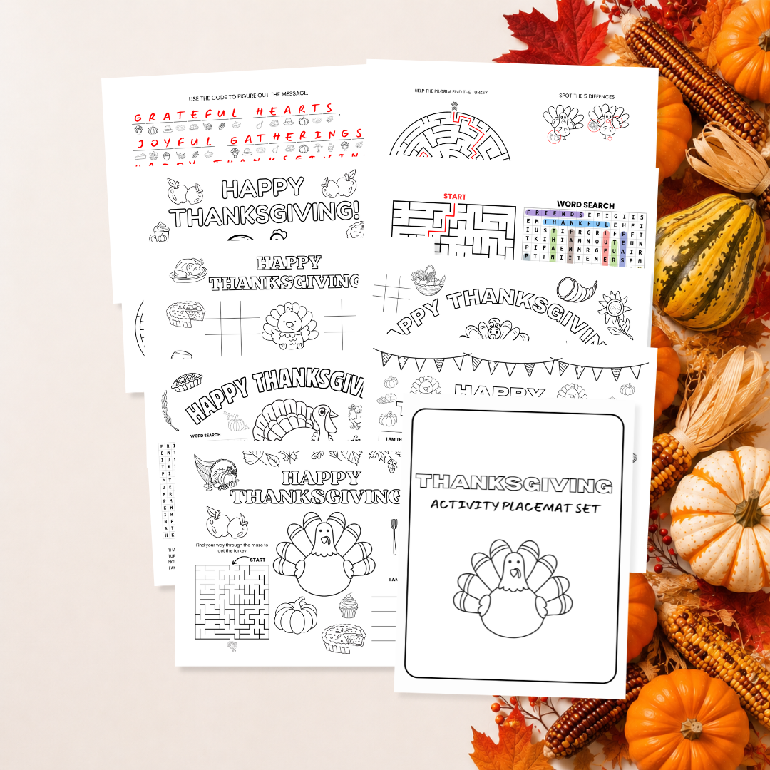 Thanksgiving Activity Placemat Set