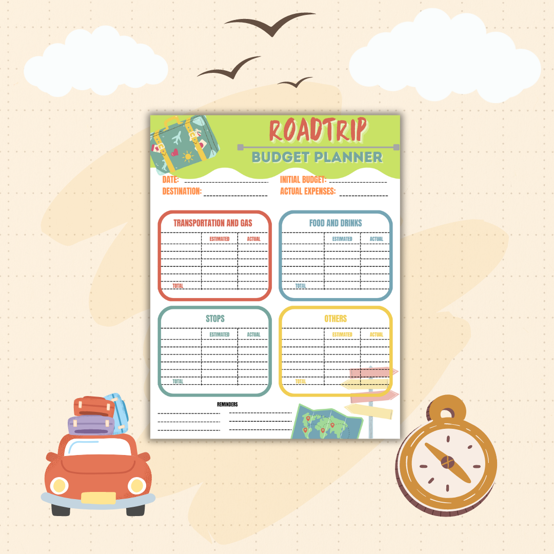 Road Trip Planner and Games Templates Bundle