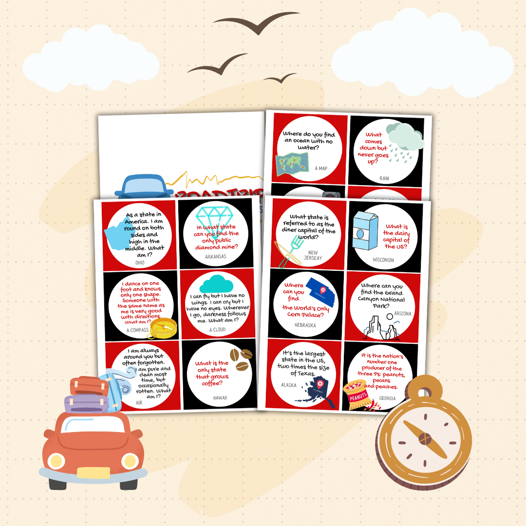 Road Trip Planner and Games Templates Bundle