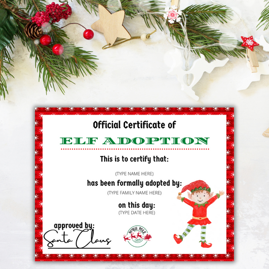 Elf Adoption Certificate