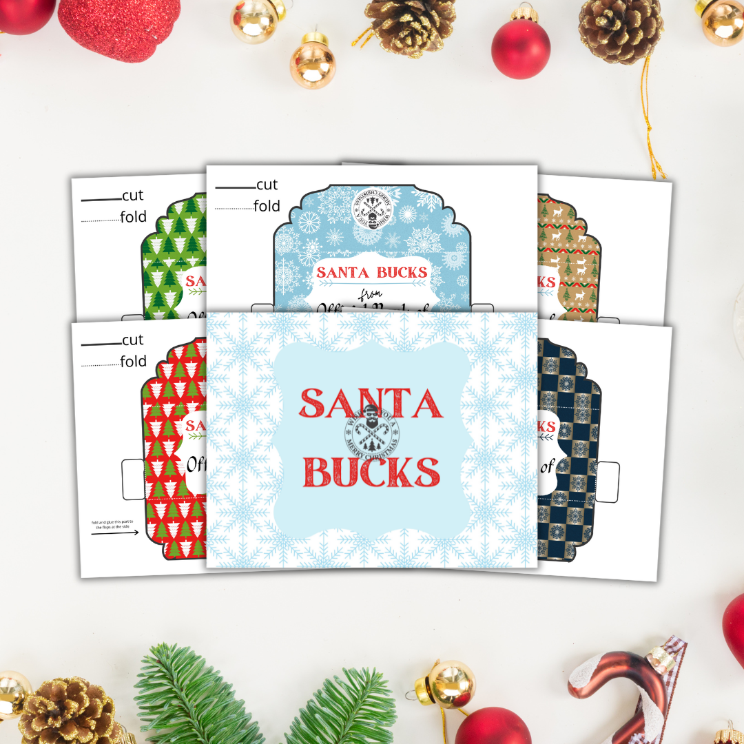 Foldable Santa Bucks Money Envelope