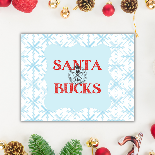 Foldable Santa Bucks Money Envelope