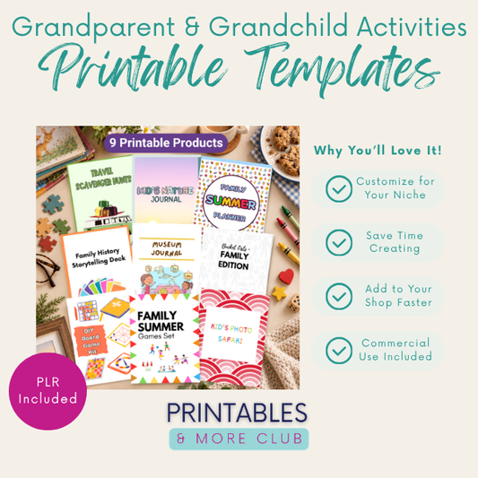Grandparent & Grandchild Activities Printable Bundle