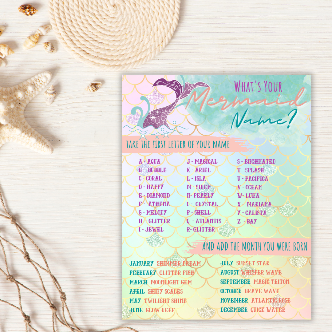 What's Your Mermaid Name Game