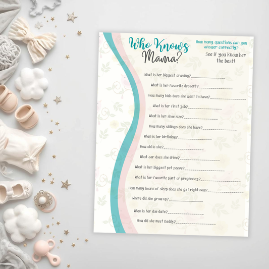 Baby Shower Game (Who Knows Mama?)
