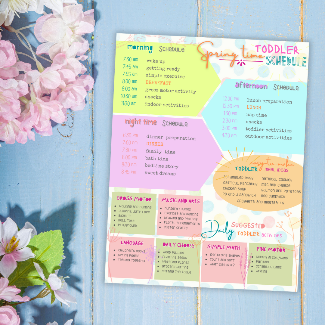 Spring Schedule Format Spring Time Toddler Schedule – Printables and More Club