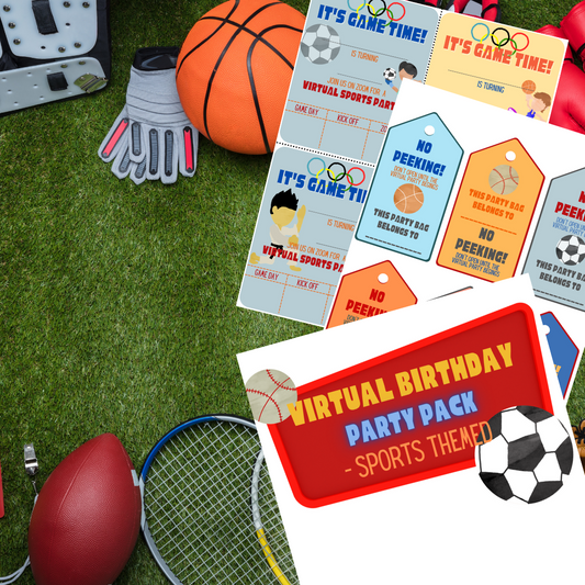 Sports Themed Virtual Birthday Party Pack