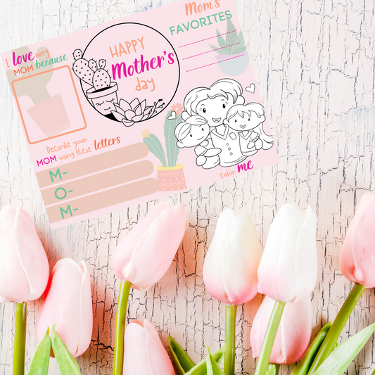 Mothers Day Placemats for Kids